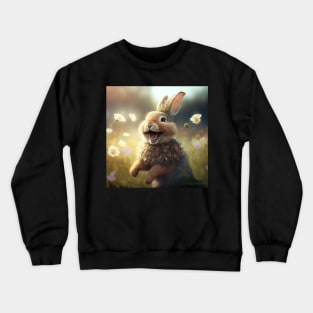 cheerful, laughing bunny Crewneck Sweatshirt